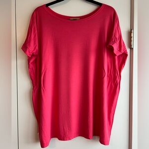 Hot Pink Short Sleeve Piko‎ Top
